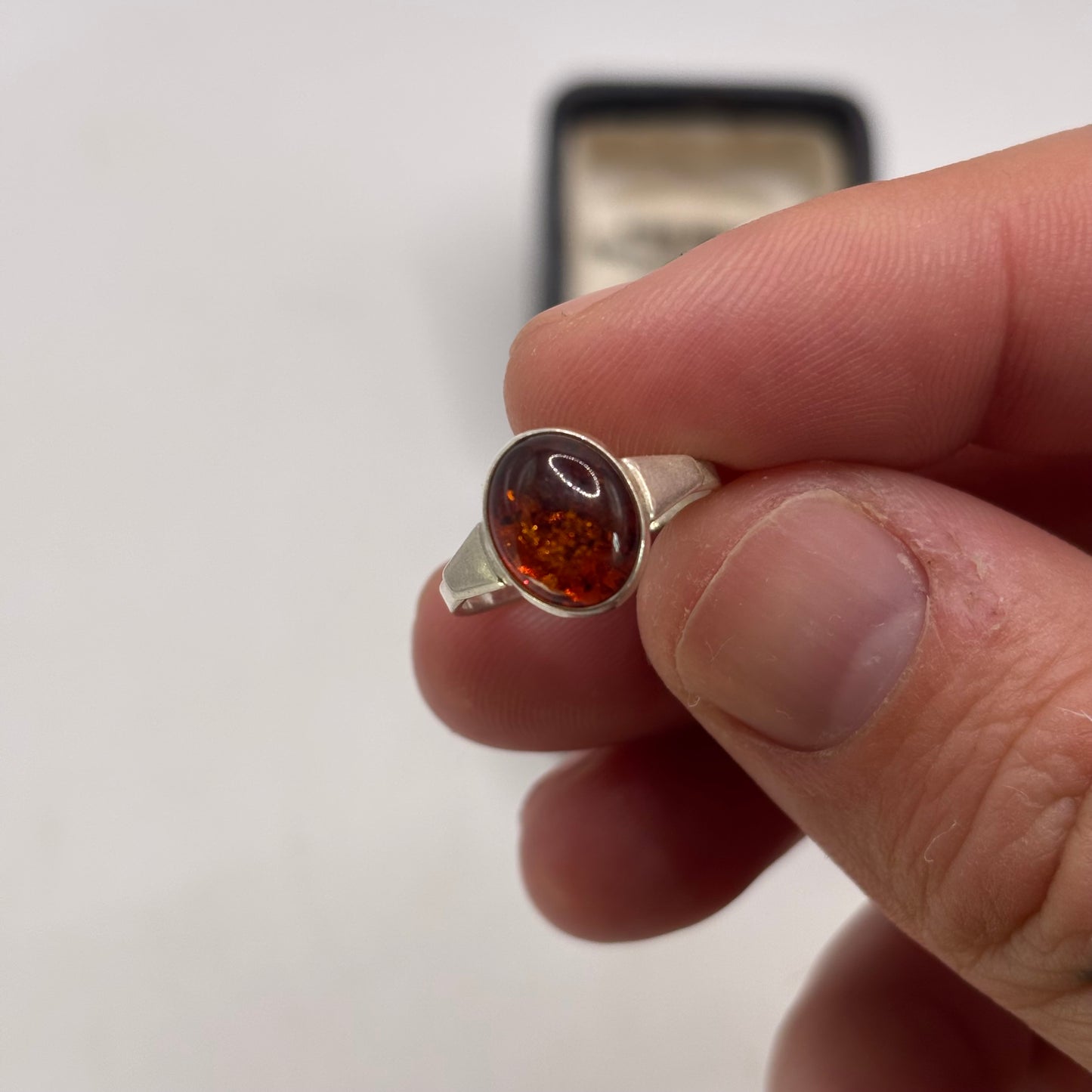 Silver Amber Ring (K)