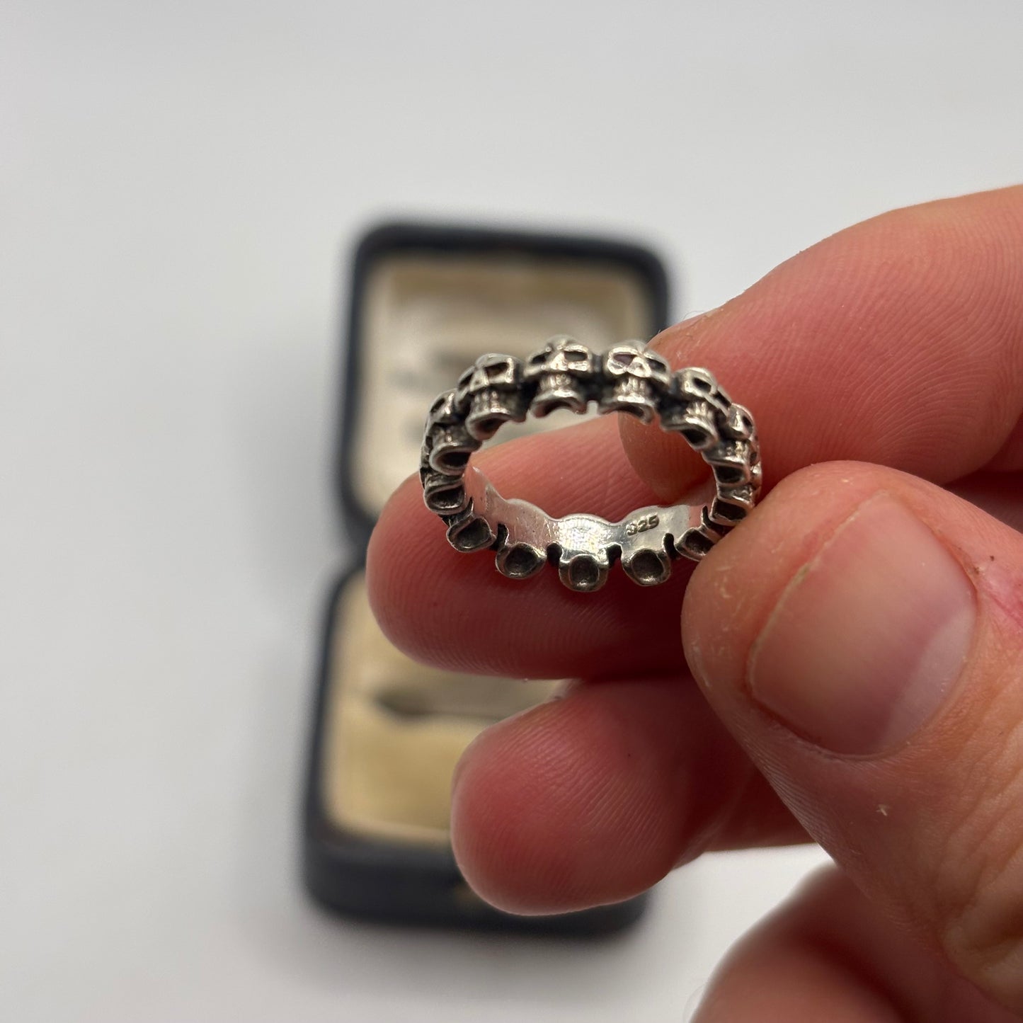 Silver Skull Band Ring