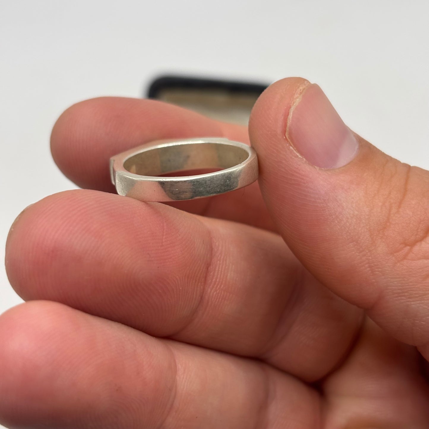 Silver Inlayed Amber Ring (O 1/2)