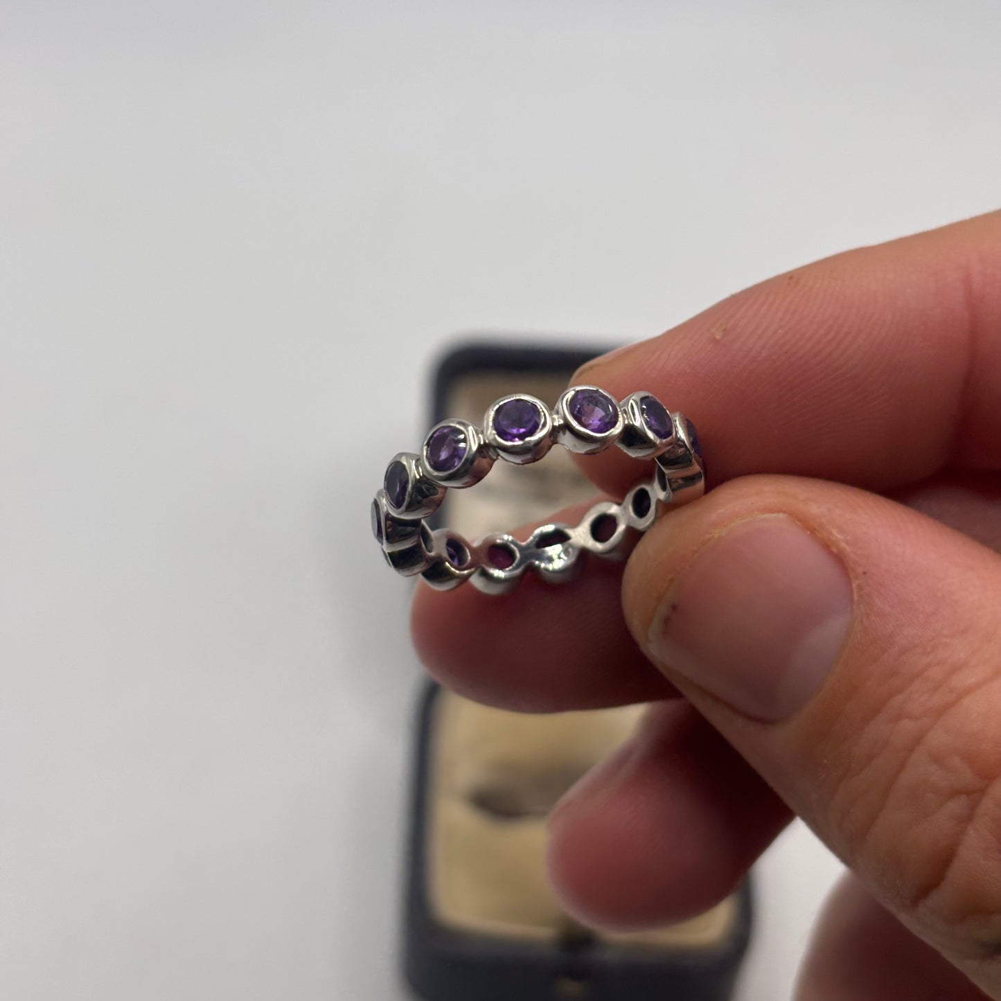 Silver Amethyst Band Ring