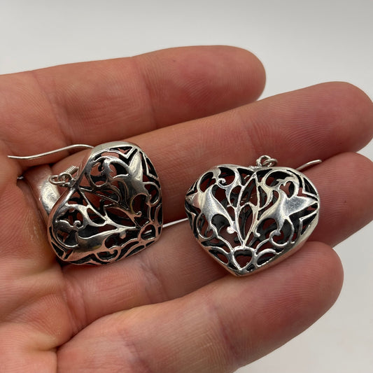Silver Heart Earrings