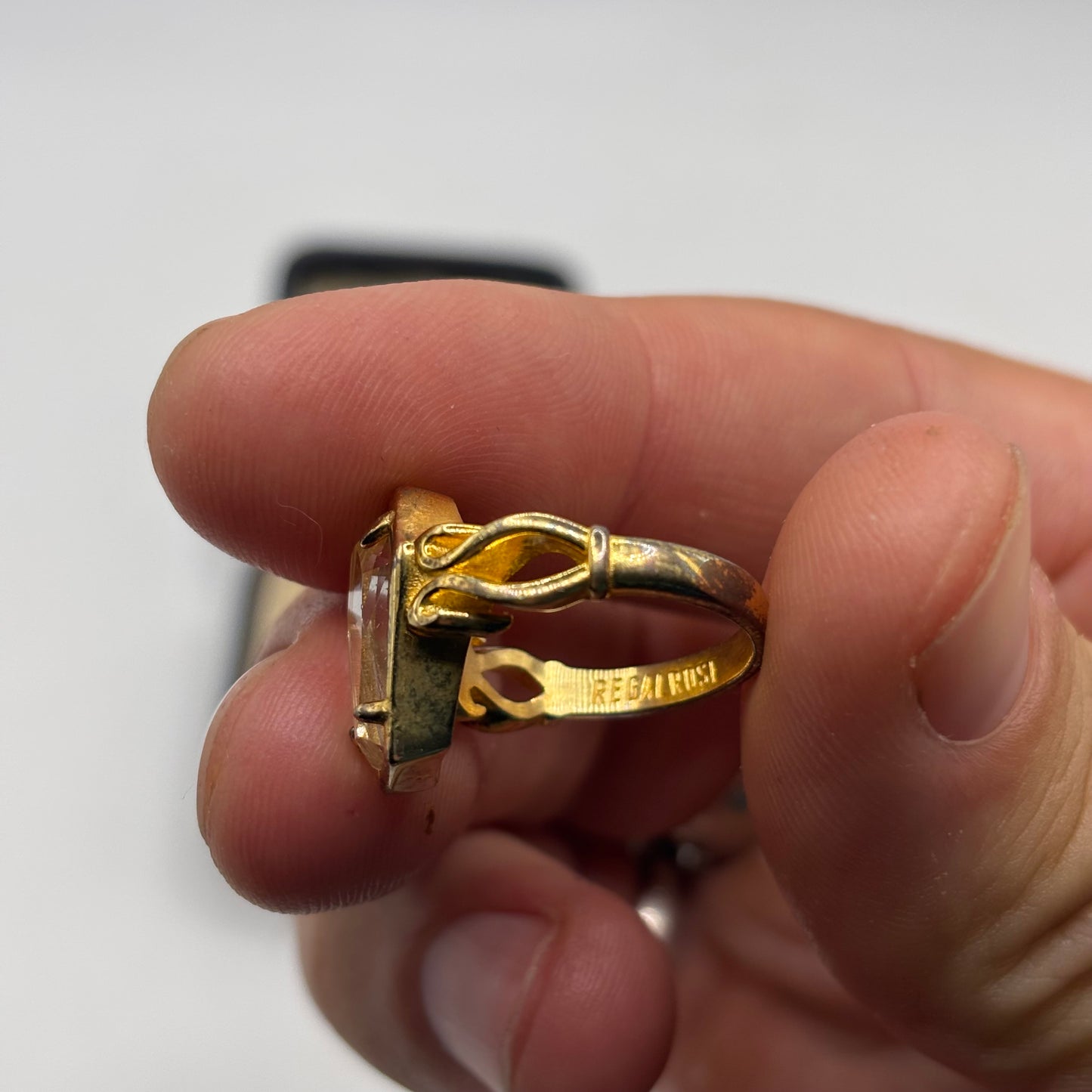 Silver Regalrose Coffin Ring