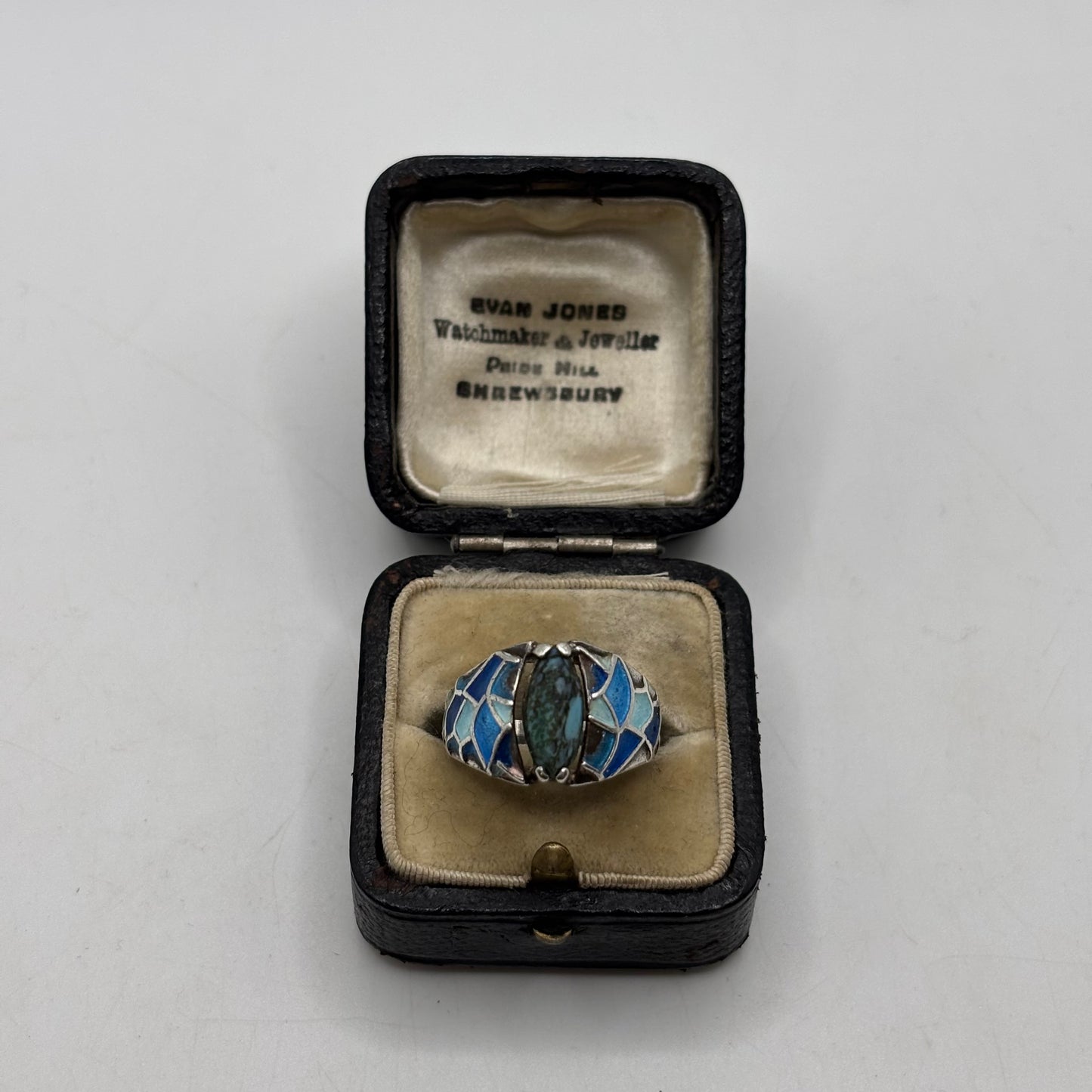 Silver Turquoise & Enamel Ring