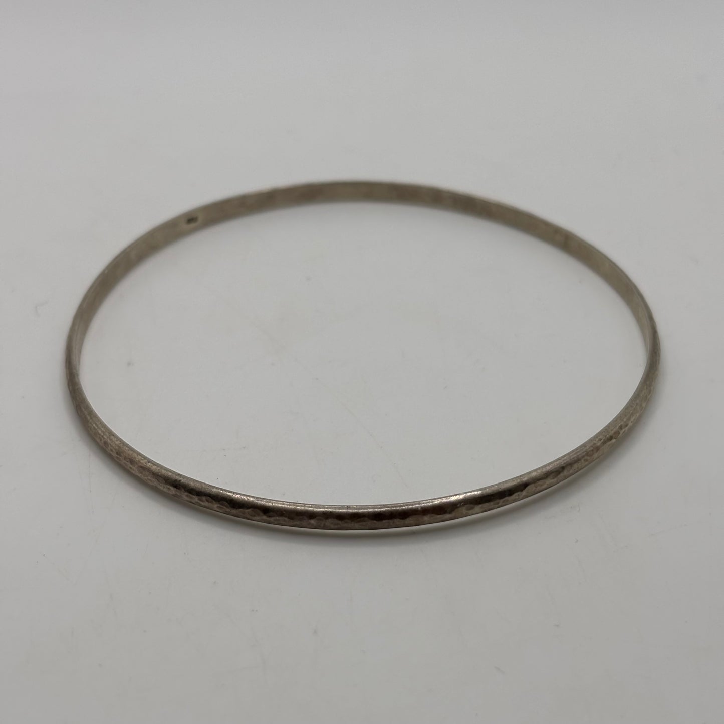 Silver Hammered Bangle (65mm)