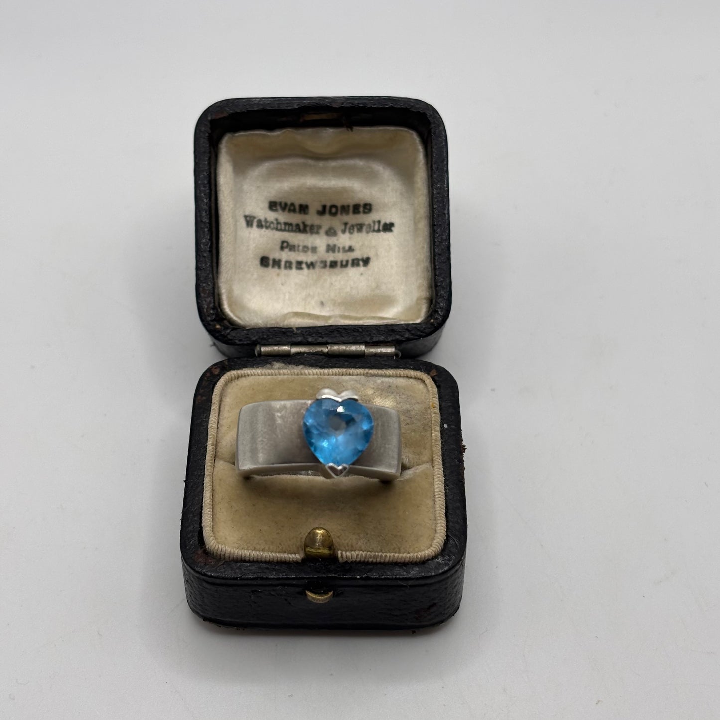 Silver Chunky Blue Topaz Ring (M)