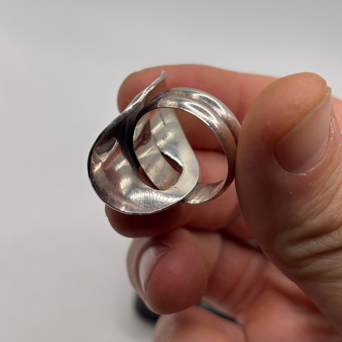 Silver Hammered Band Ring