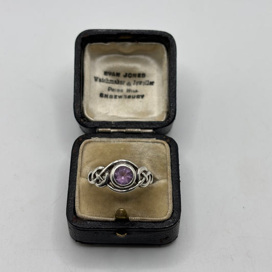 Silver Celtic Amethyst Ring