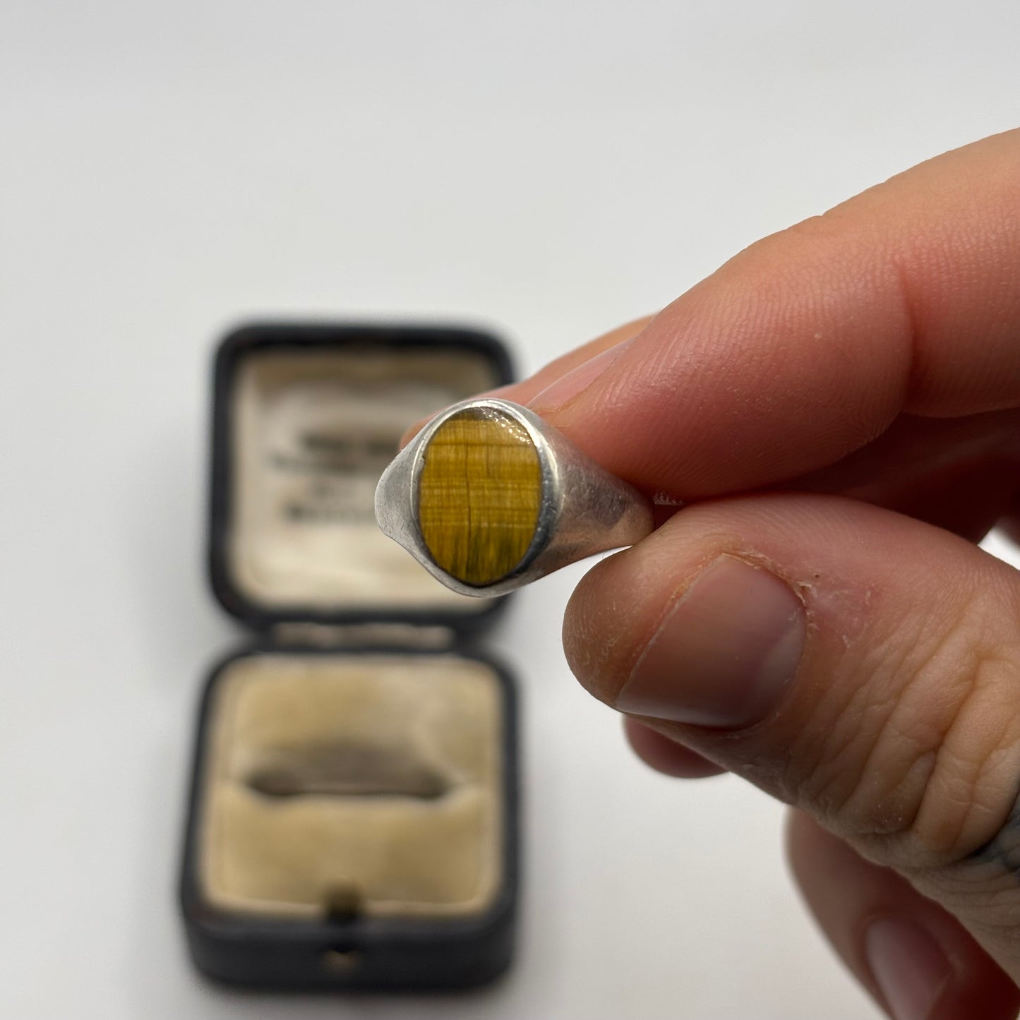 Silver Tigerseye Signet Ring