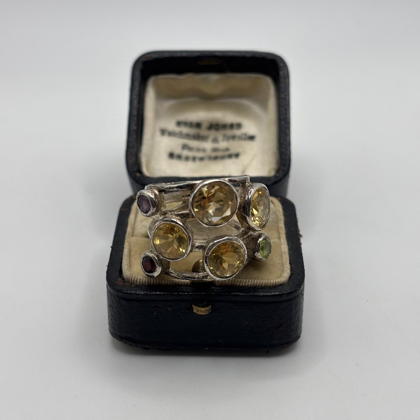 Silver Citrine & Mixed Gem Ring (N)