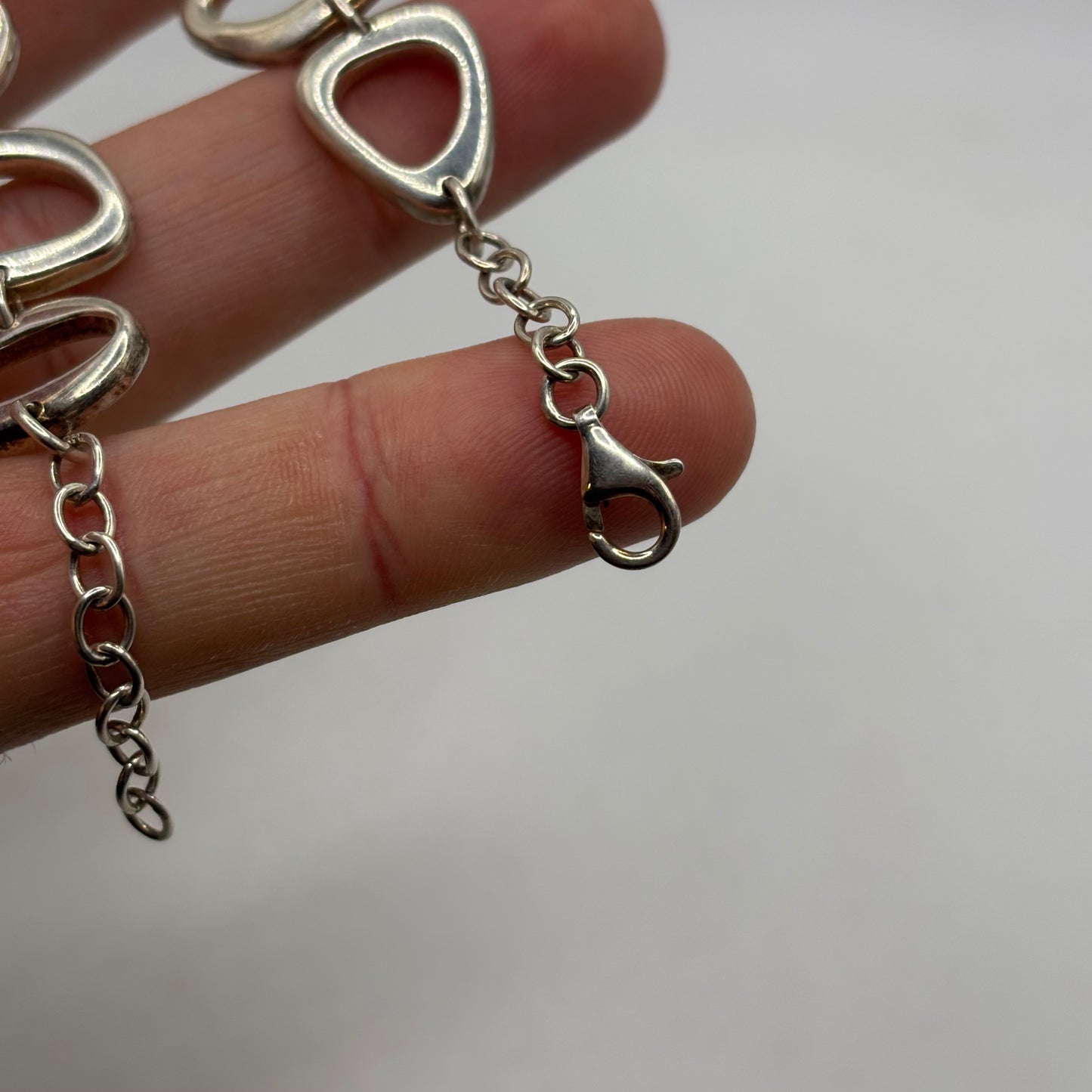 Silver 7.5”-8.5” Abstract Bracelet