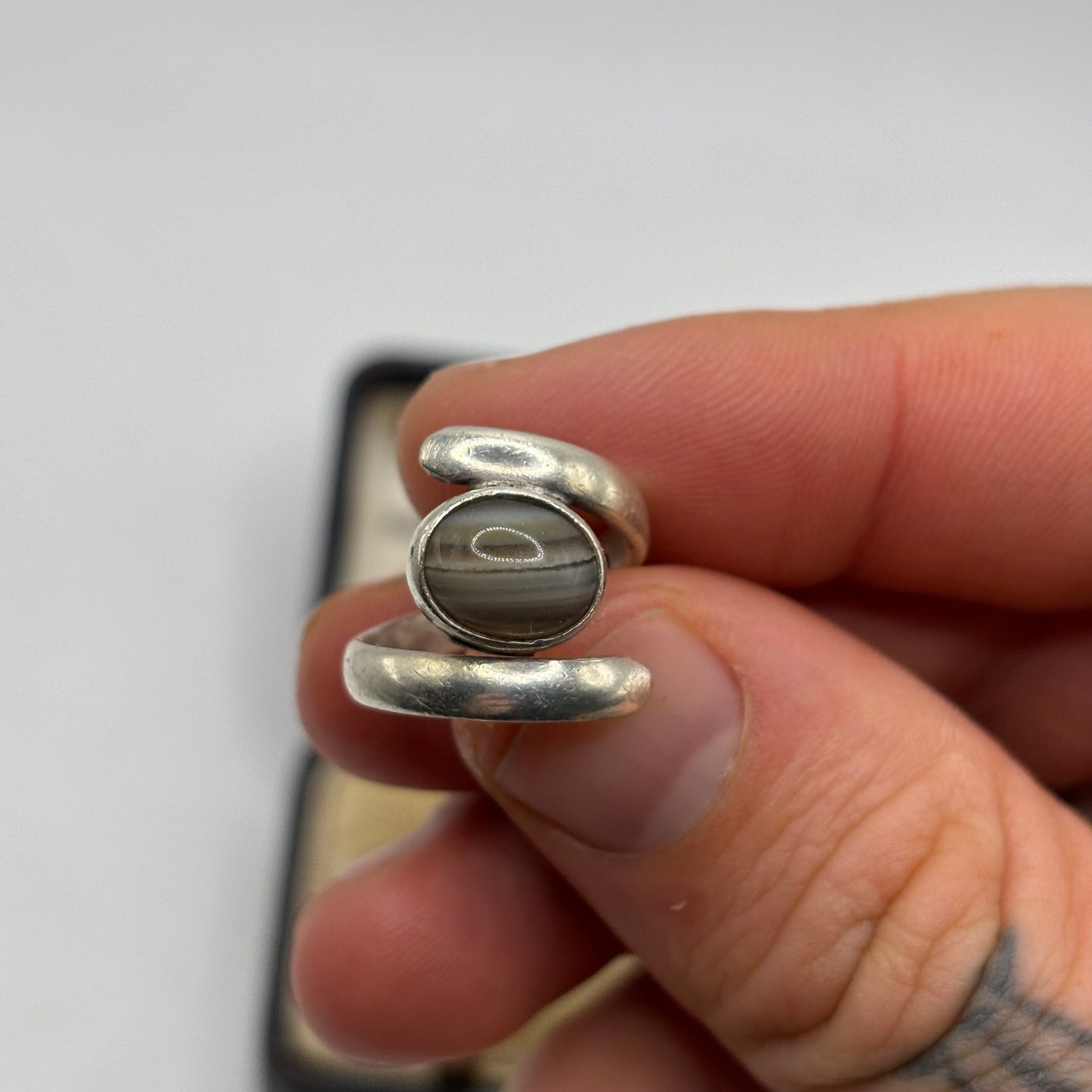 Silver Agate Ring