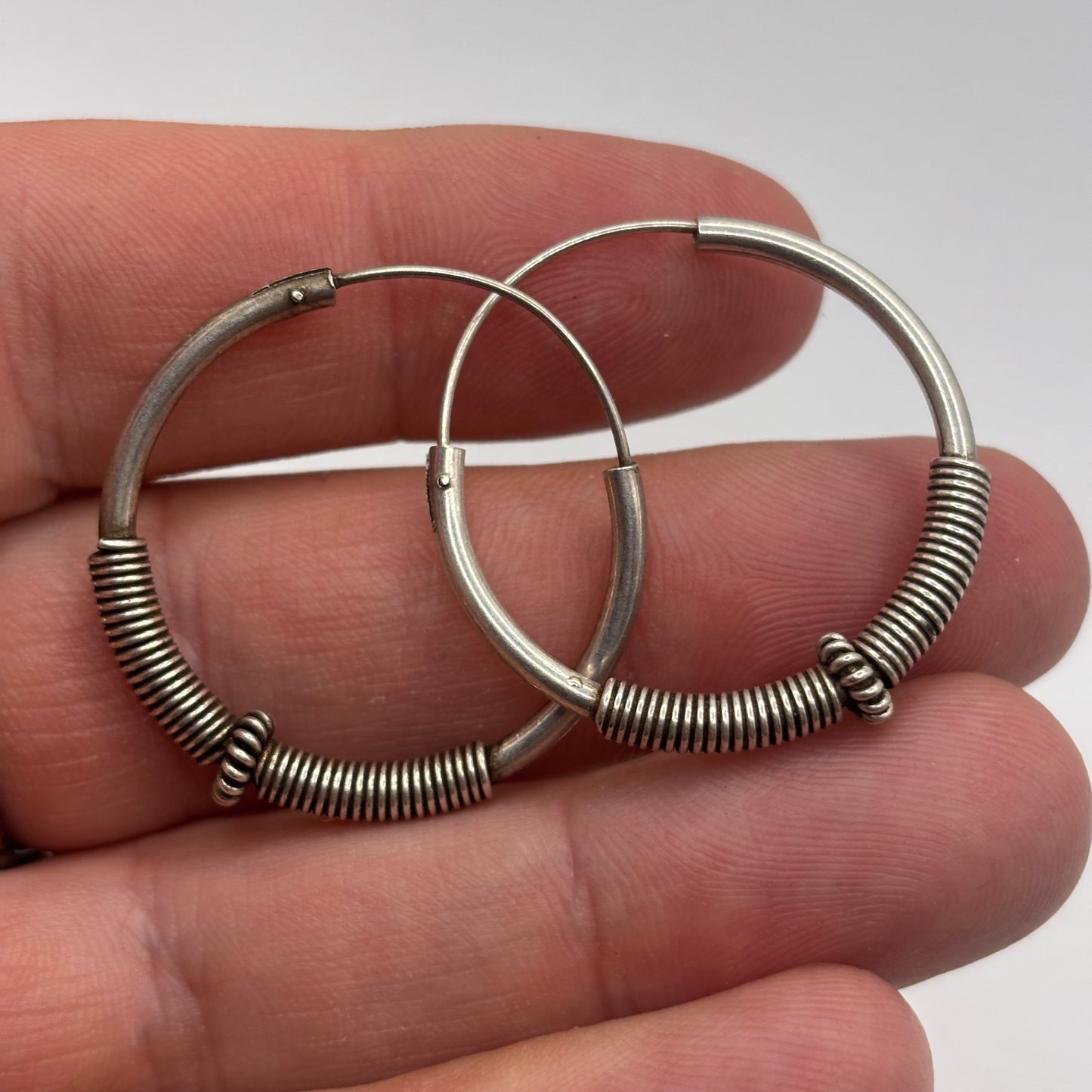 Silver Balinese Earrings (30mm)