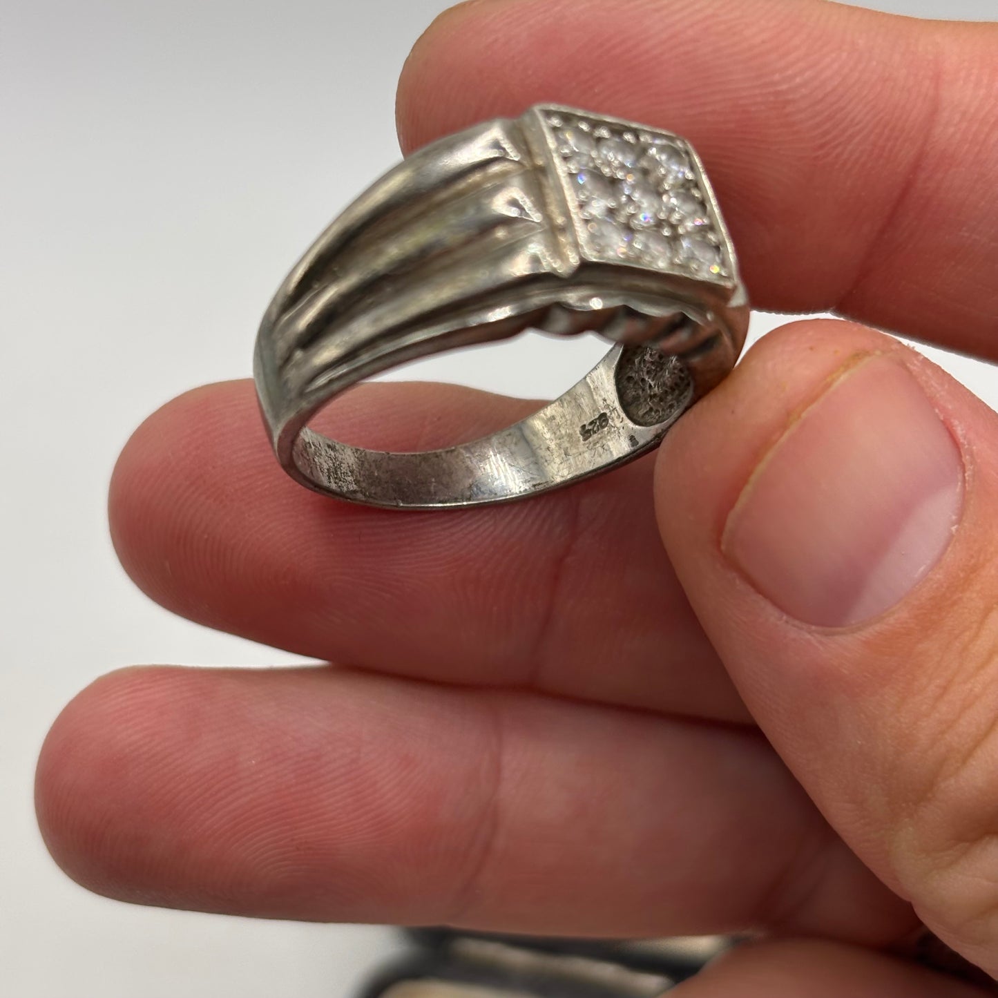 Silver CZ Signet Ring (Y)