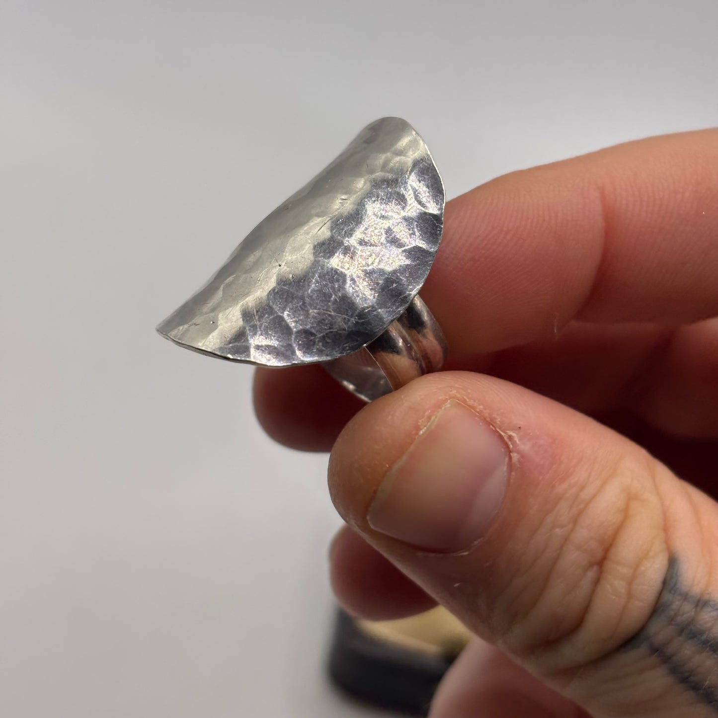 Silver Hammered Band Ring