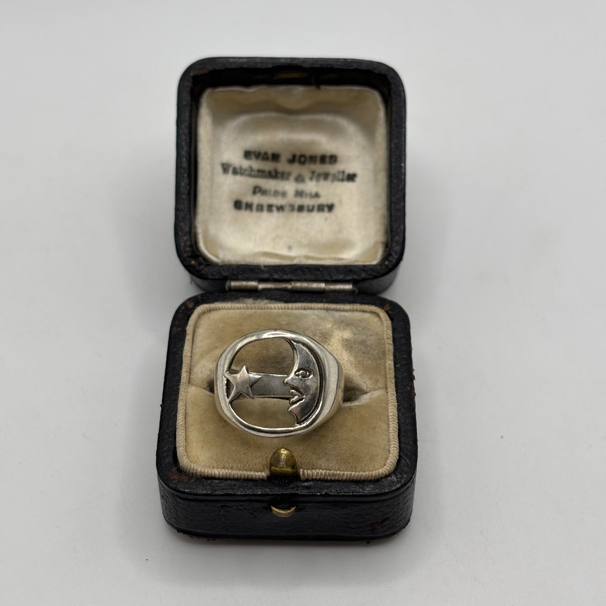 Silver Moon & Star Ring (L)