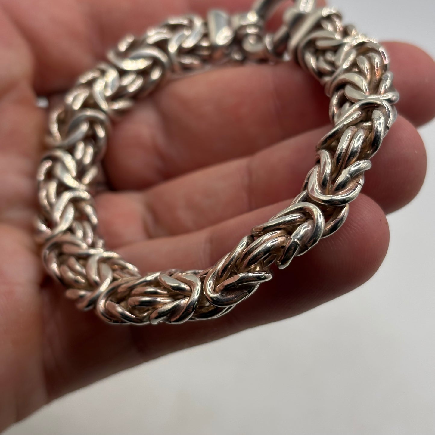Silver 7.5” Byzantine Bracelet