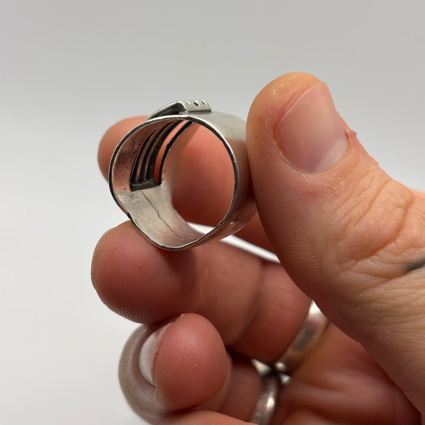 Silver Modernist Band Ring