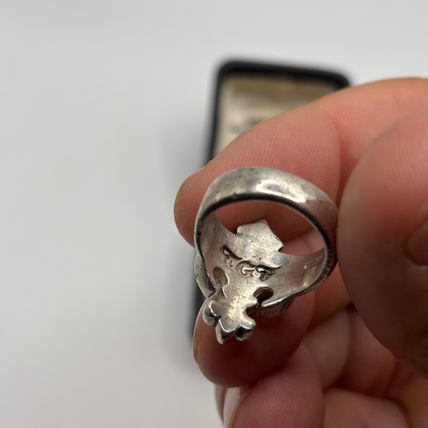 Silver The Great Frog Fleur De Lis Ring (J)
