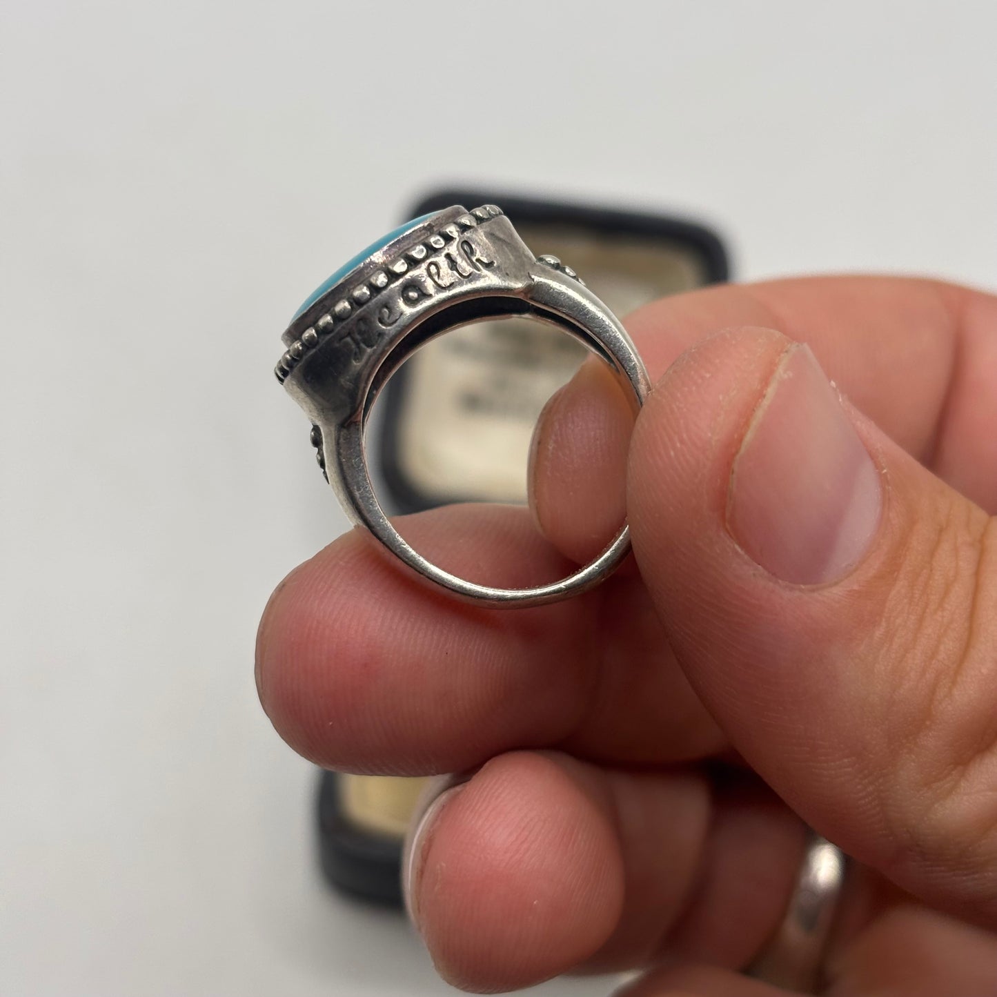 Silver Carolyn Pollack “Health” Turquoise Ring (N)