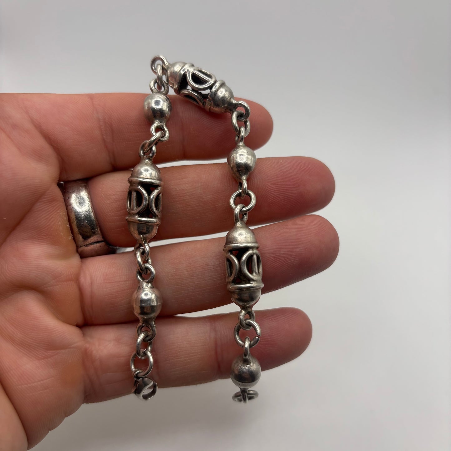 Silver 8” Unusual Bracelet