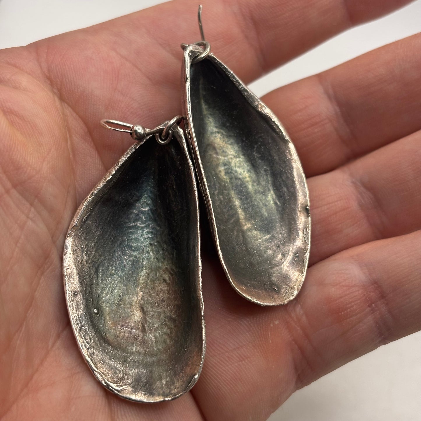 Silver Shell Earrings (65mm)