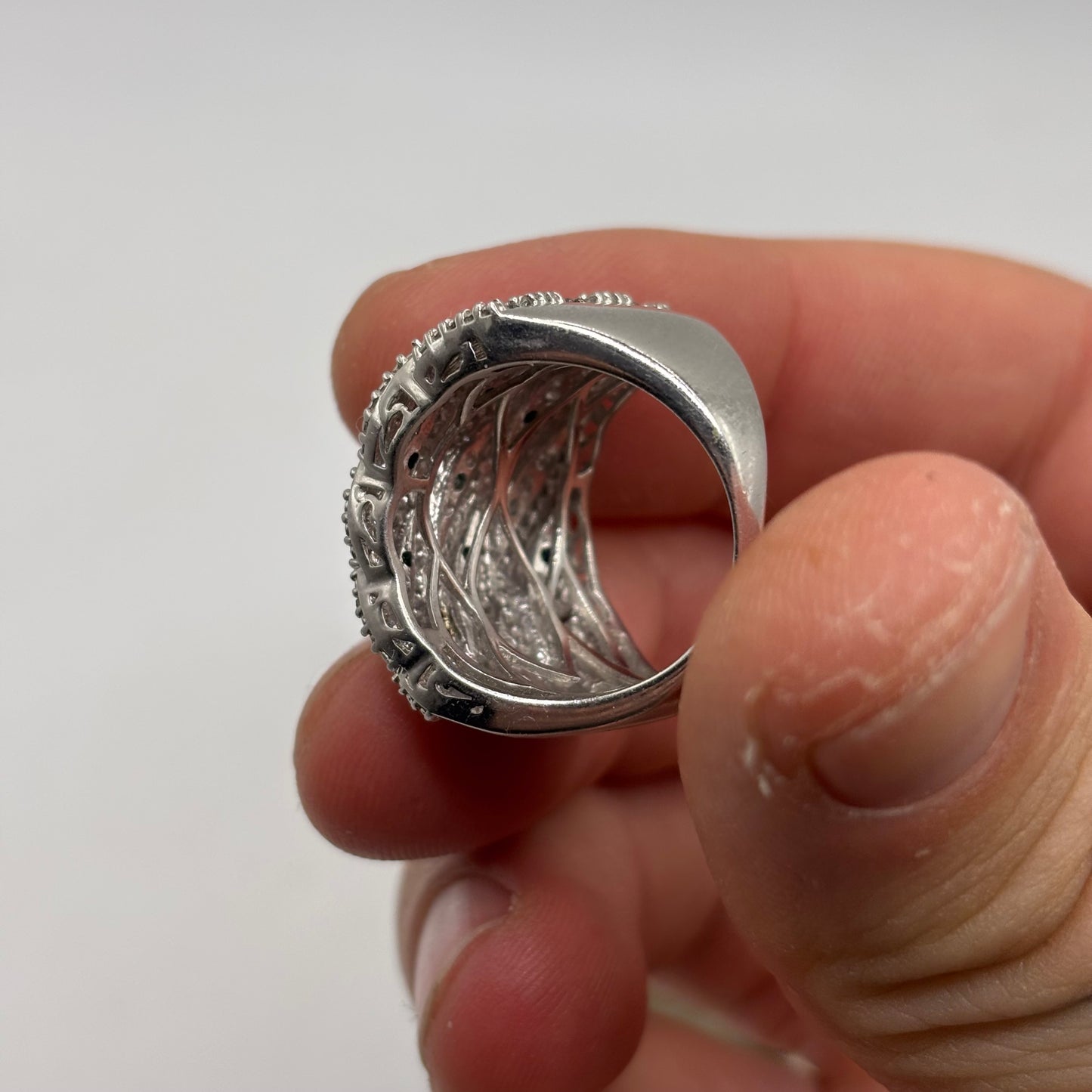 Silver Black & White CZ Ring