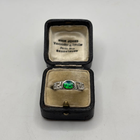 Silver Greek Opal Ring