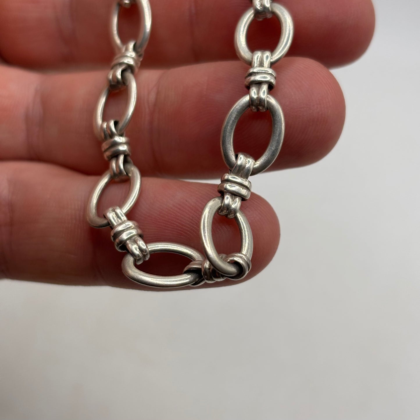 Silver 7” Unusual Link Bracelet