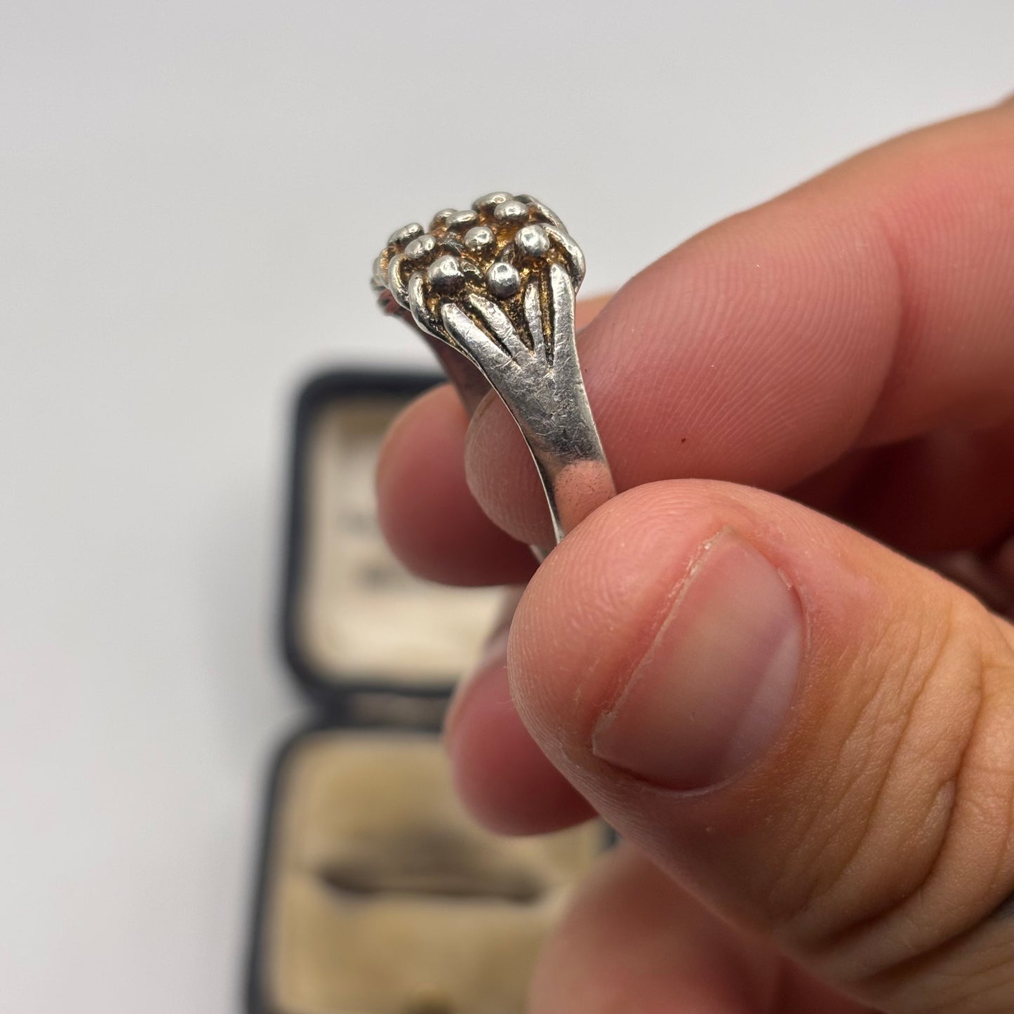 Silver Vintage 3 Row Keeper Ring (R)