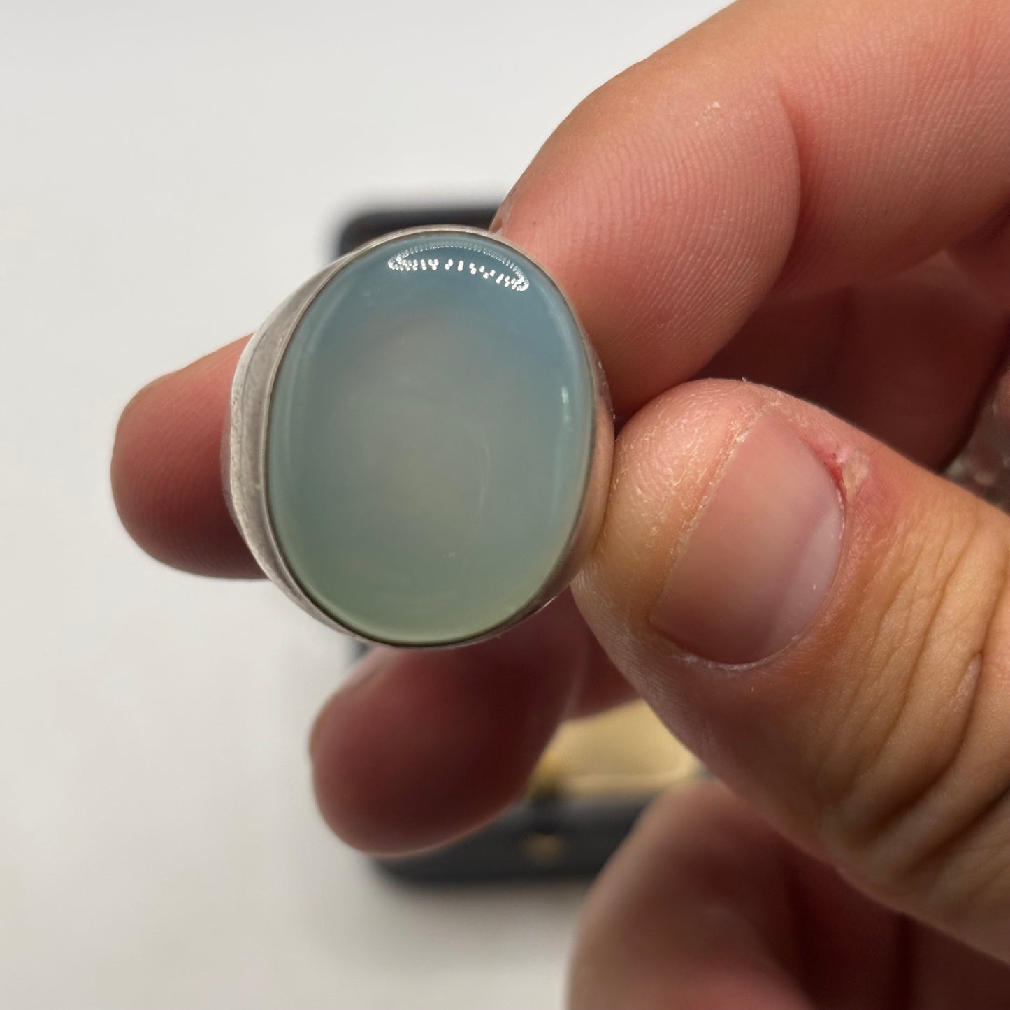 Silver Heavy Chalcedony Ring (R)