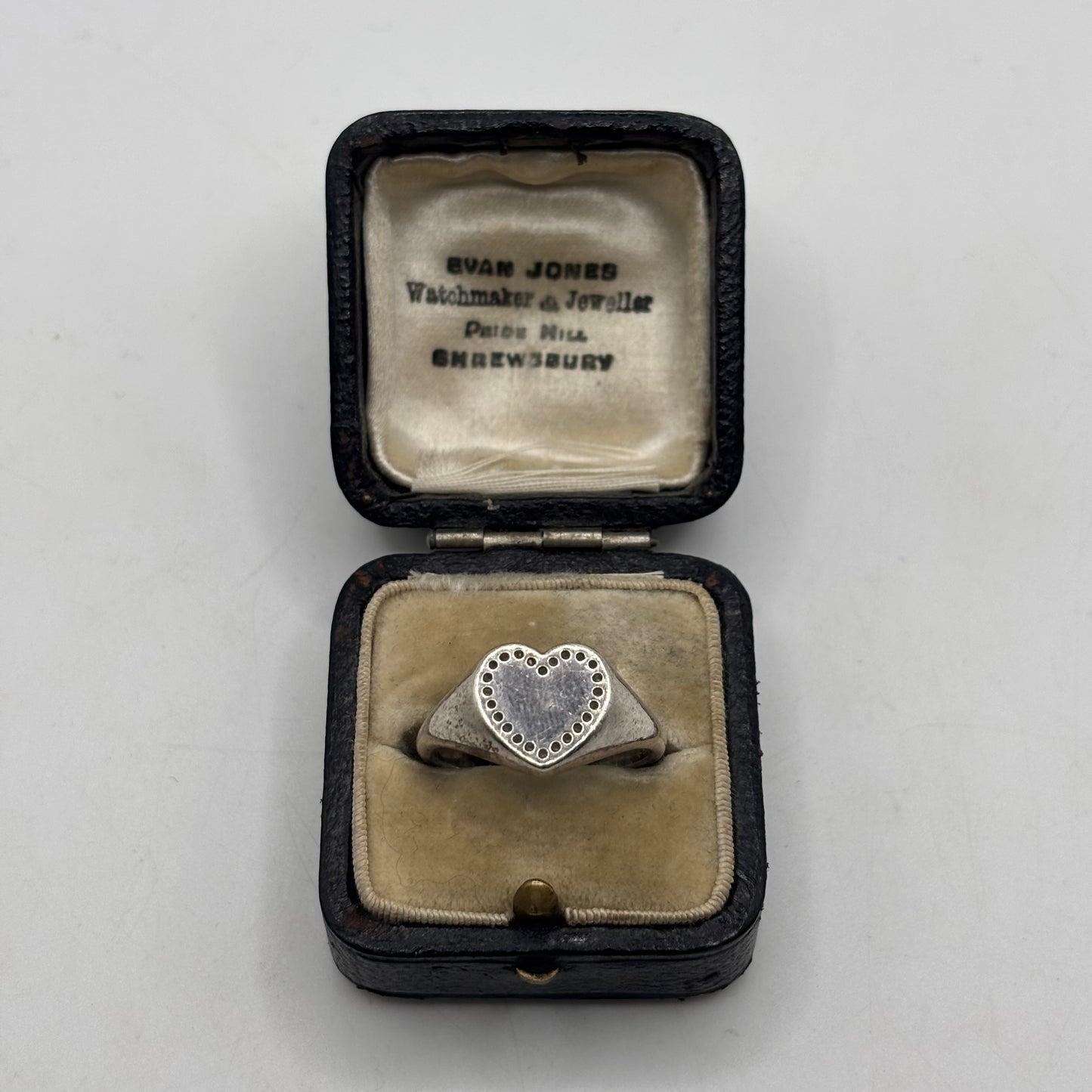 Silver Pandora Heart Signet Ring