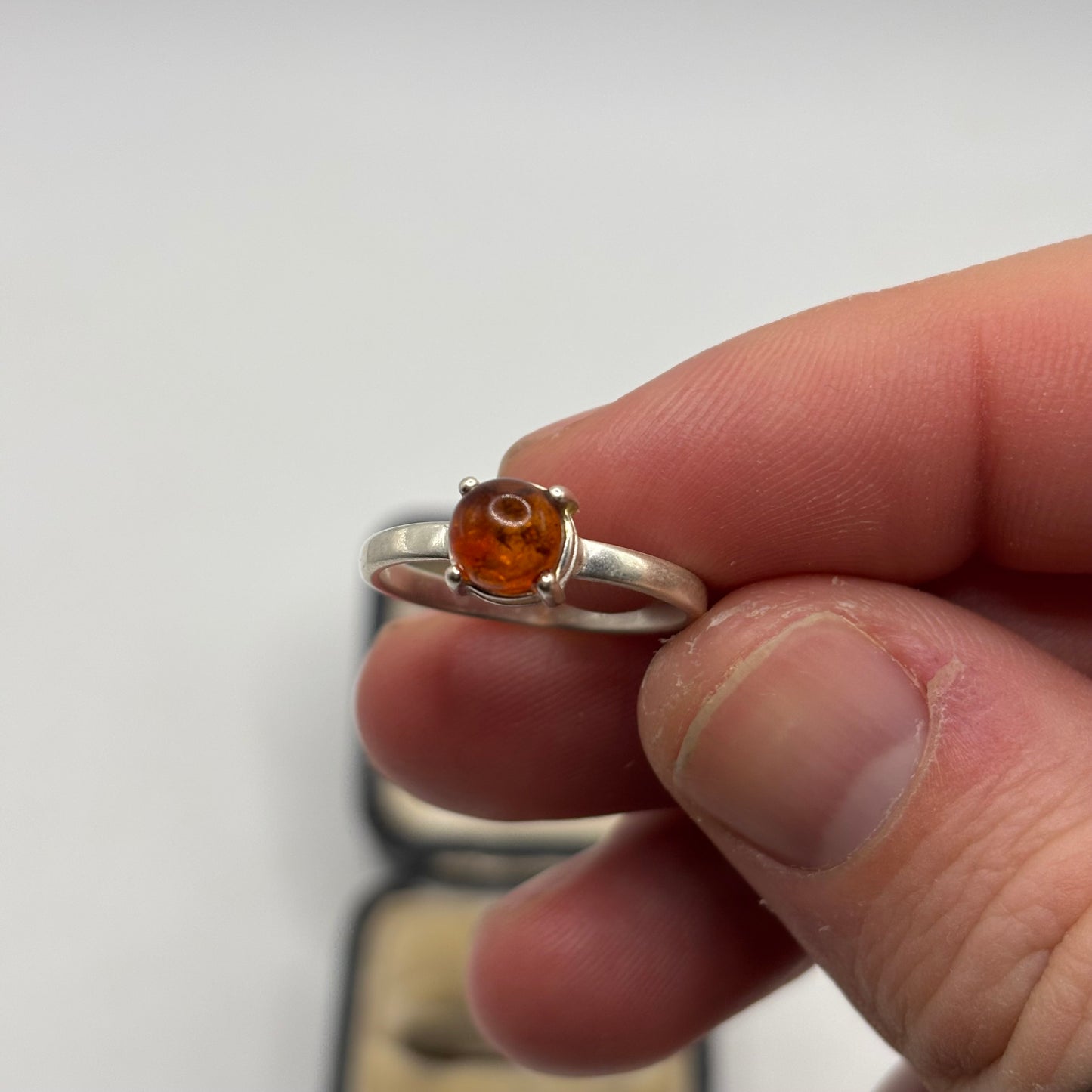 Silver Amber Ring (P)