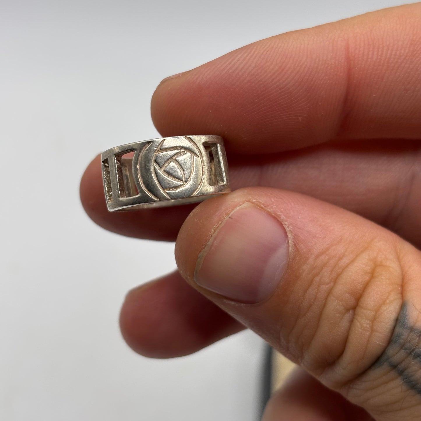 Silver Abstract Band Ring