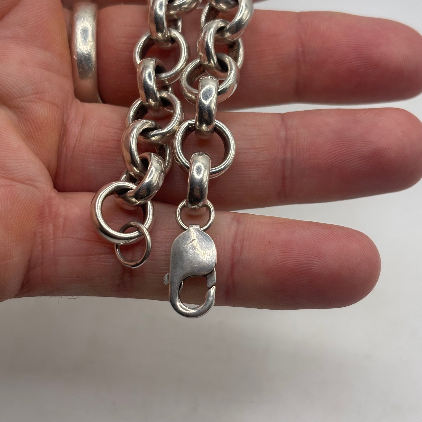 Silver 8” Heavy Solid Belcher Bracelet e