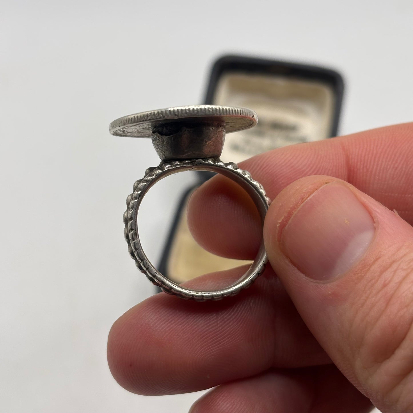 Silver Rare 1919 Half Rupee Coin Ring (T)