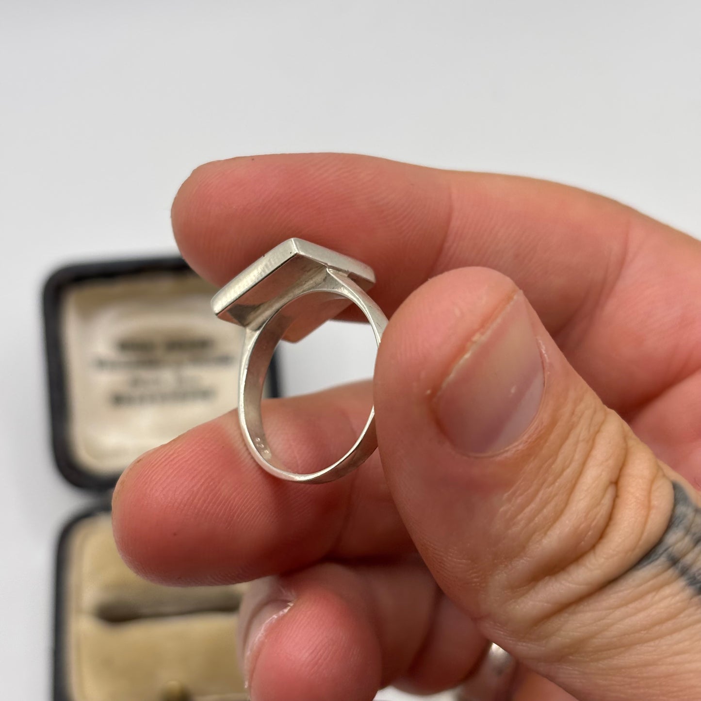 Silver Amber Ring