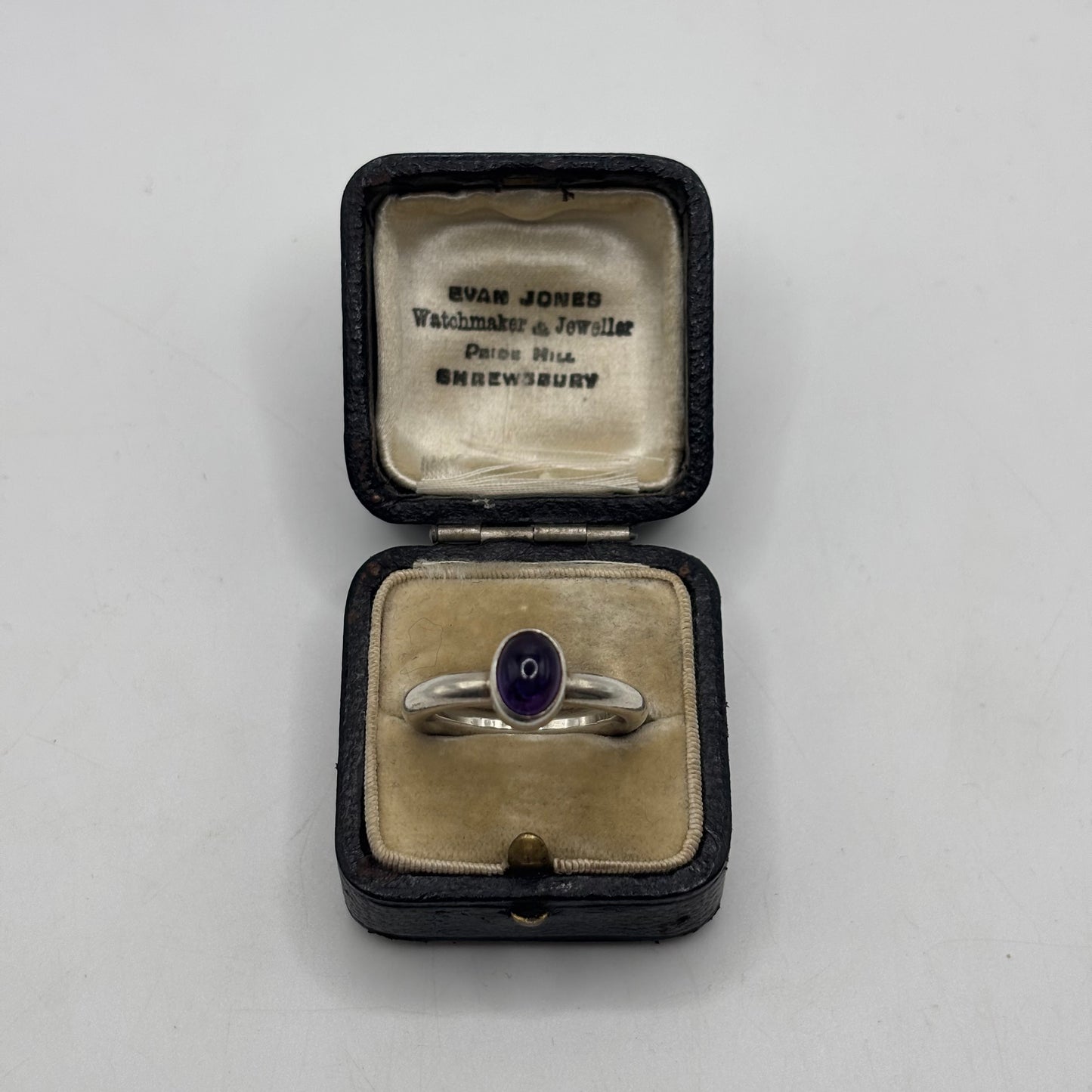 Silver Chunky Amethyst Ring