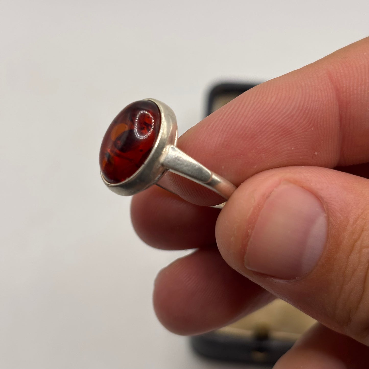 Silver Amber Ring (P)