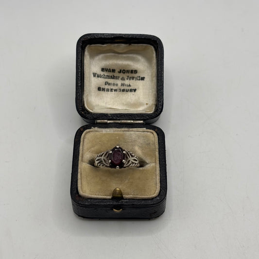 Silver Garnet Ring (J)