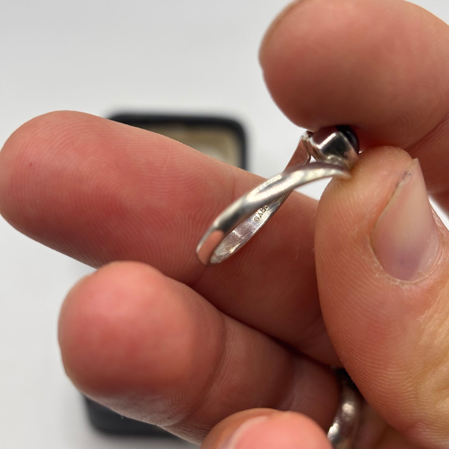 Silver Garnet Ring