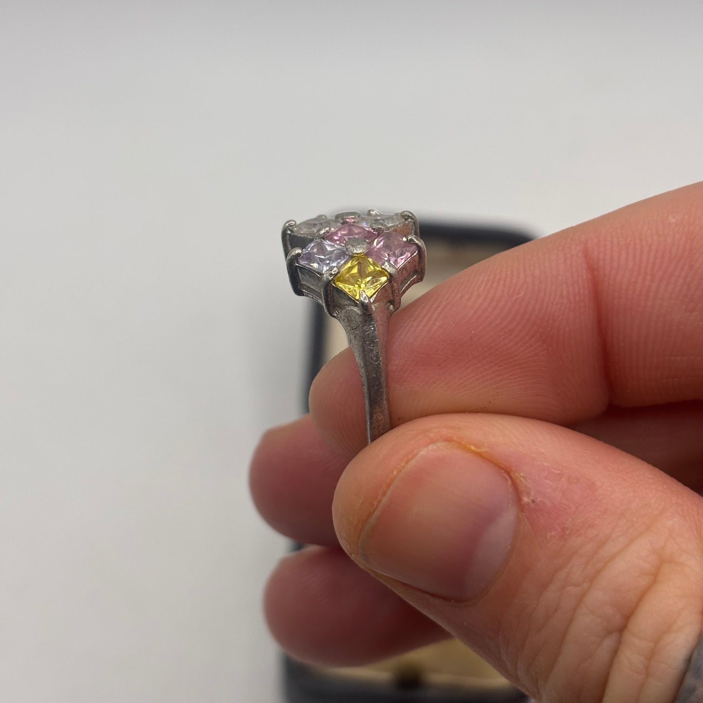 Silver Multicoloured Zirconia Ring (S)