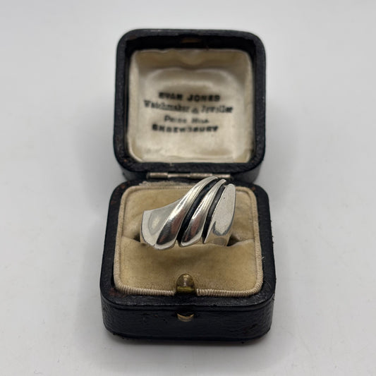 Silver Chunky Abstract Band Ring