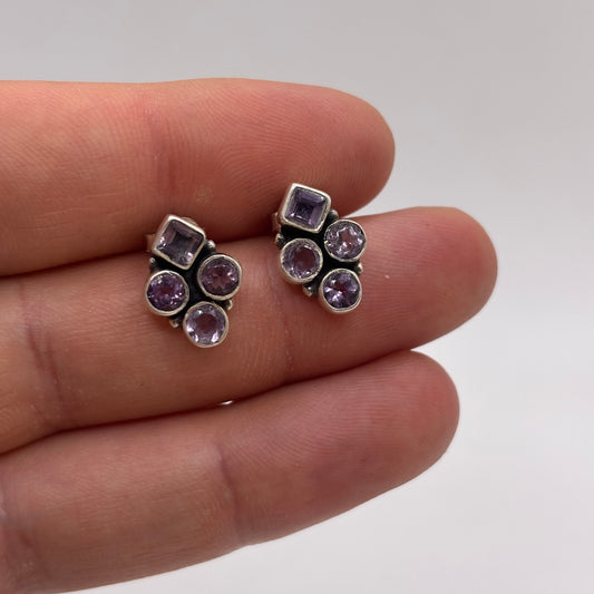 Silver Amethyst Earrings