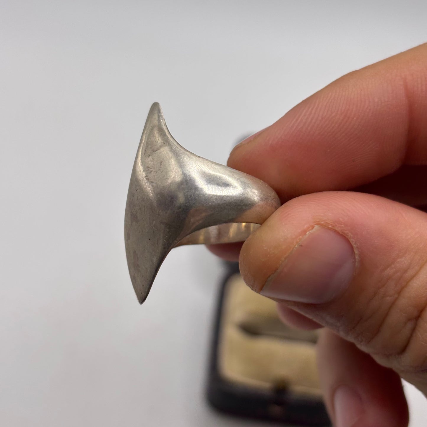 Silver Large Abstract Ring