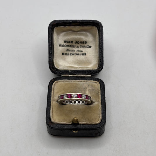 Silver Pink & White CZ Eternity Ring (K)
