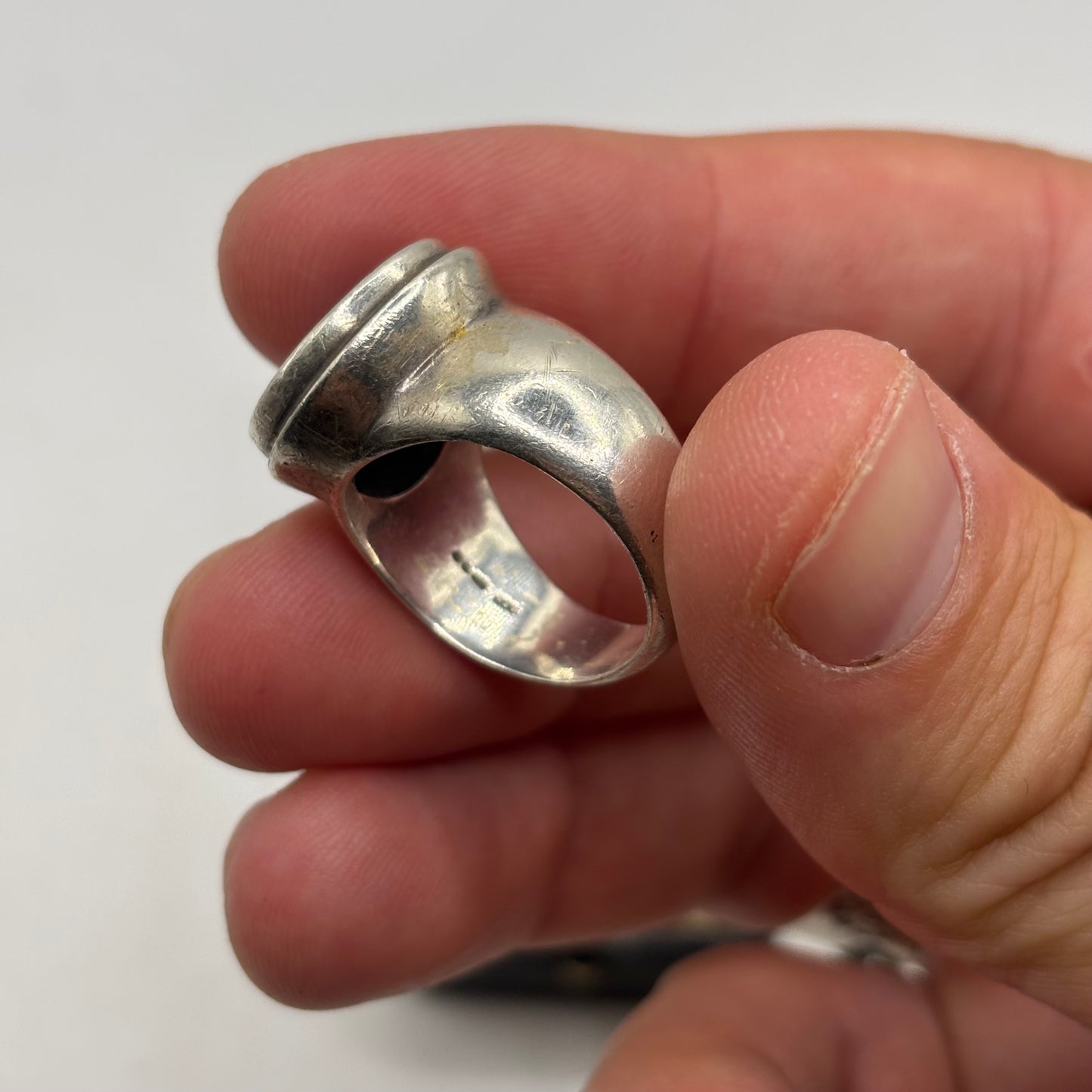Silver Heavy Lapis Ring (O)