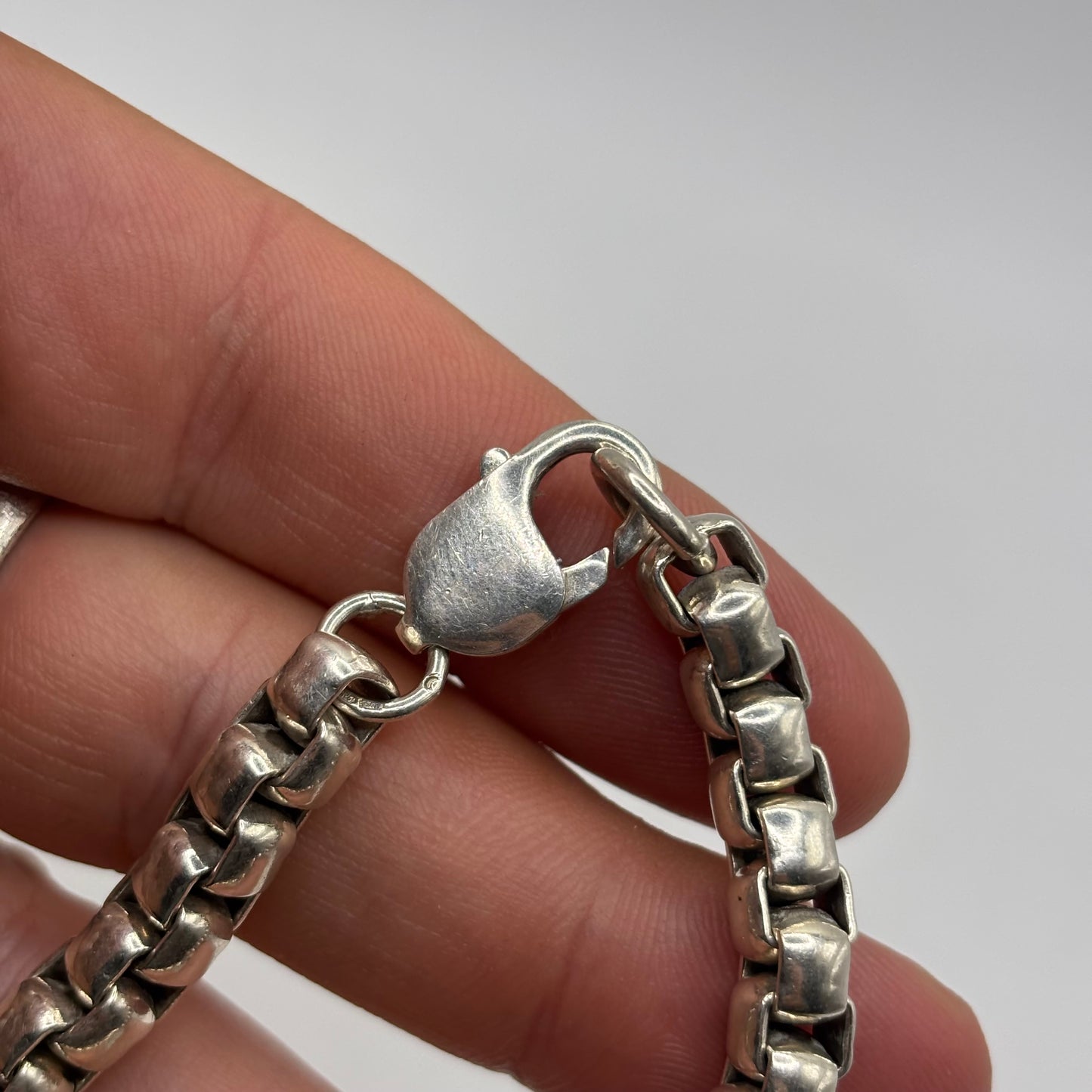 Silver 7.5” Heavy Box Link Bracelet