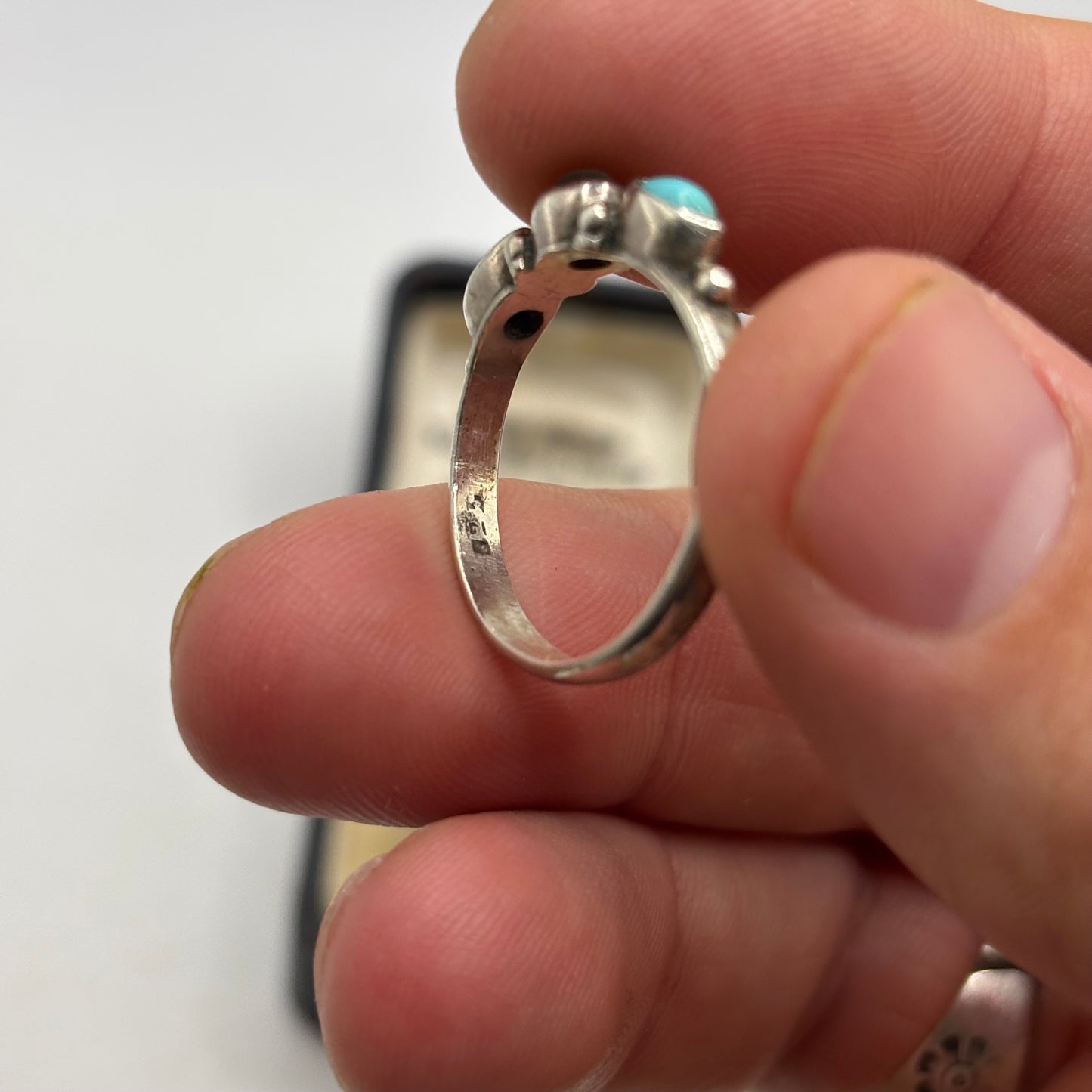 Silver Turquoise & Moonstone Ring (U)