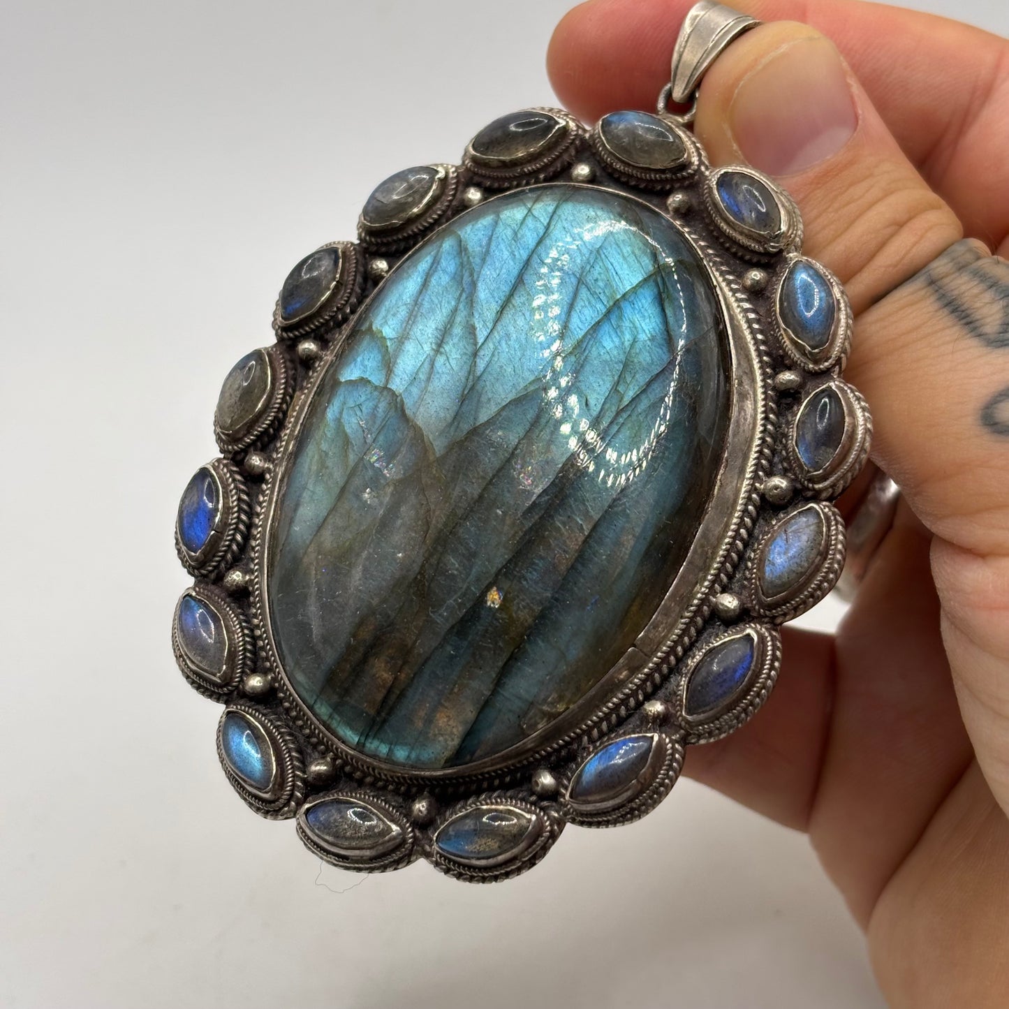Incredible Huge Labradorite Pendant