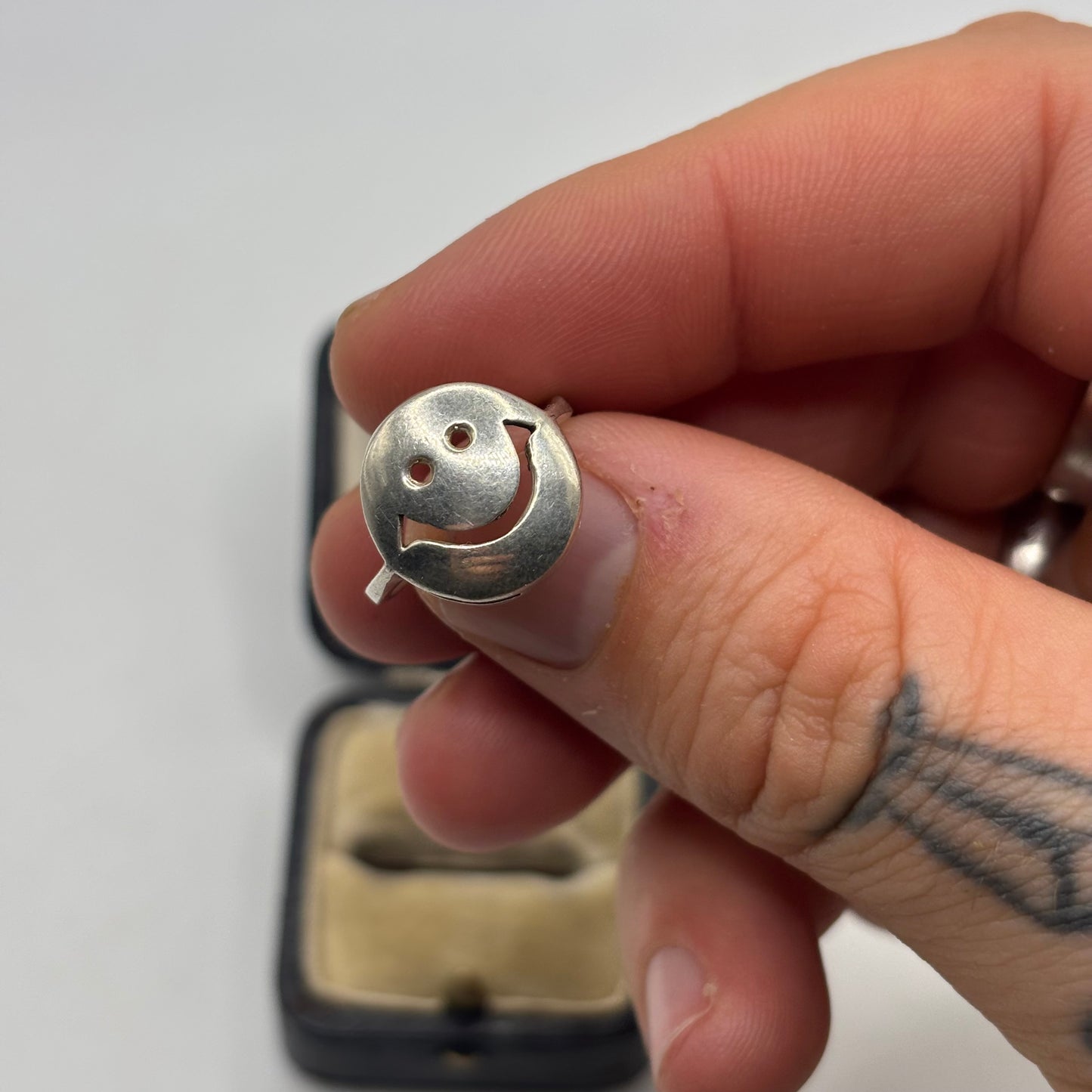Silver Smiley Face Ring